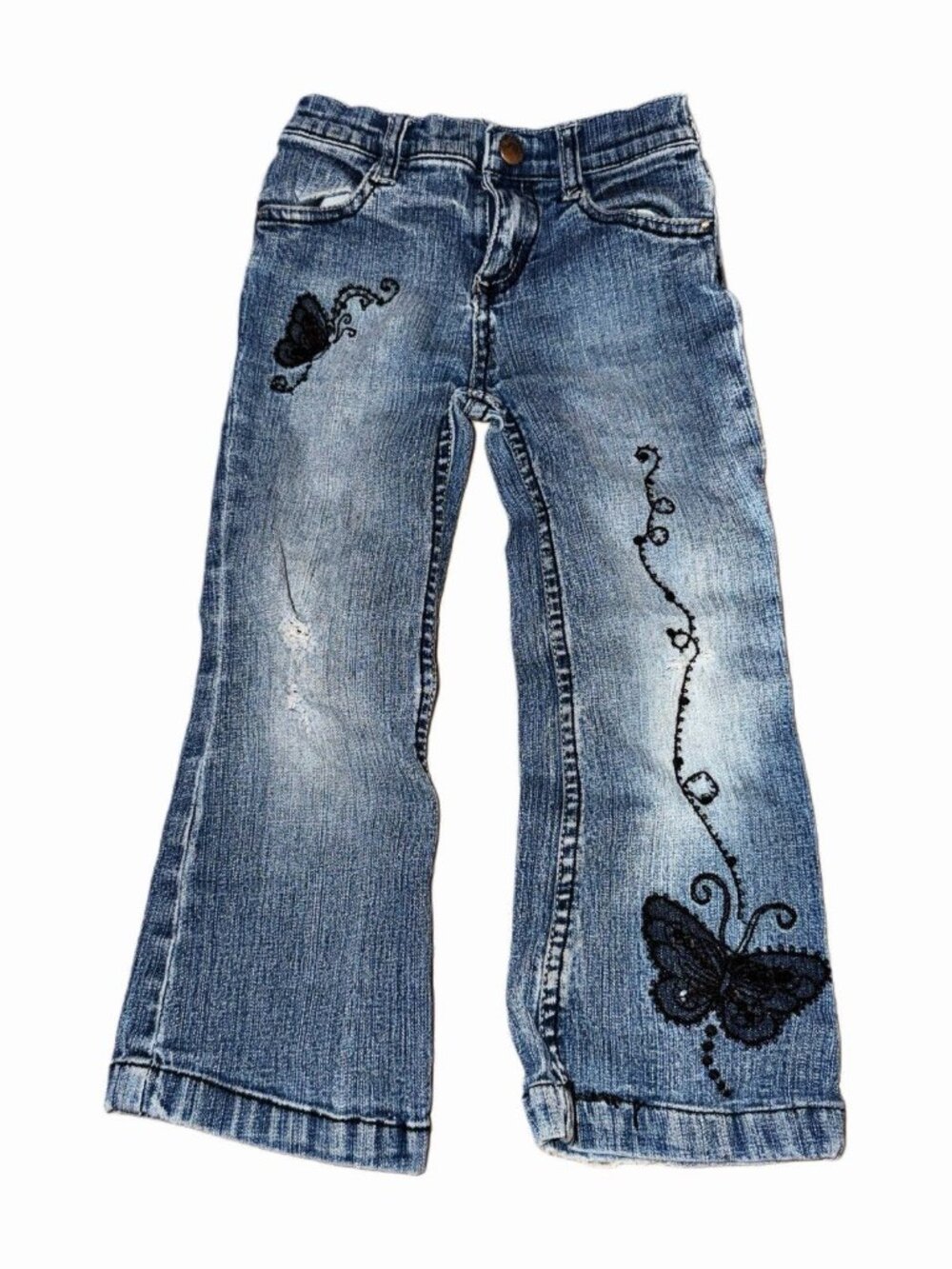 3T Vintage Bongo Vintage Black Butterfly Toddler Girl Jeans